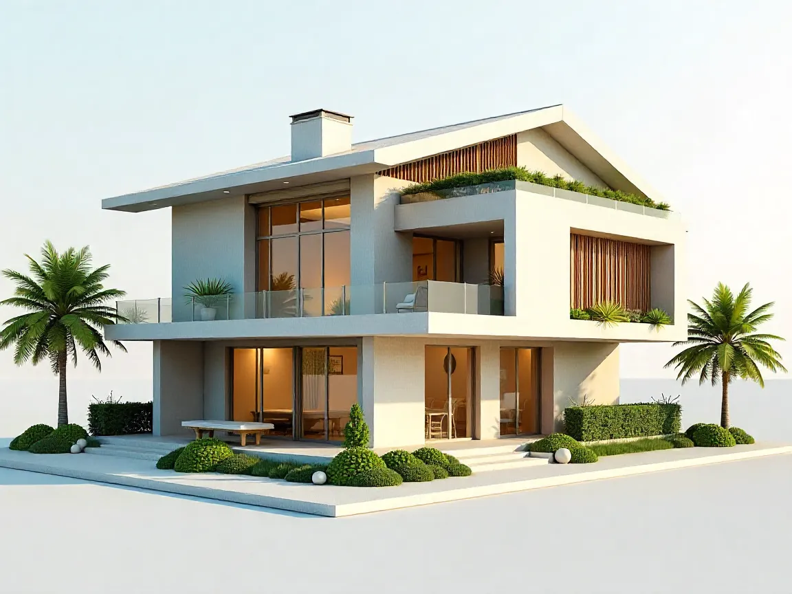 Architectural 3D modeling course showing building design and structural visualization